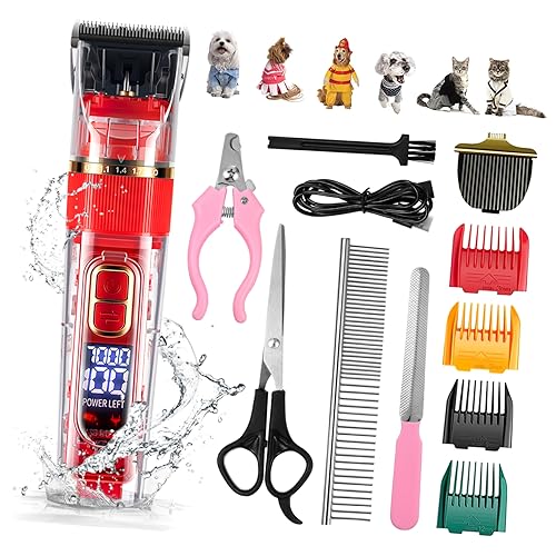 Toyvian 1Satz Haarschneidemaschine für Katzen Geräuscharm Waschbar LED Bildschirm Teiliges für Professionelle Tierpflege für Haustiere mit Unterschiedlichem Fell von Toyvian
