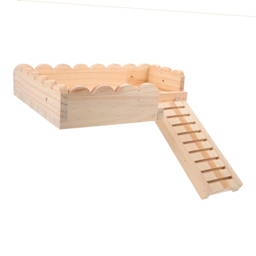 Toyvian 1Satz Hamster Holzplattform Stabiler Spielplatz für Hamster Zwerghamster Ratten und Meerschweinchen Langlebig für Käfigeinrichtung Große Khaki Ausführung von Toyvian