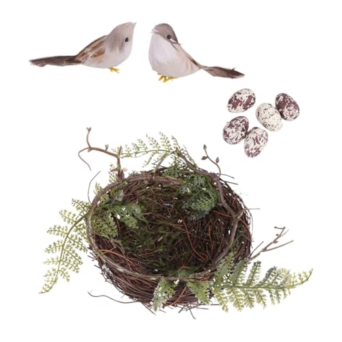 Toyvian 1Satz Handgewebtes Dekoration Rattan Vogelhaus mit Vögeln und Eiern Rustikale und Fotografie Dekoration für Vogelliebhaber Toyvian 1Satz Handgewebtes Dekoration Rattan Vogelhaus mit Vögeln und Eiern Rustikale und Fotografie Dekoration für Vogelliebhaber von Toyvian