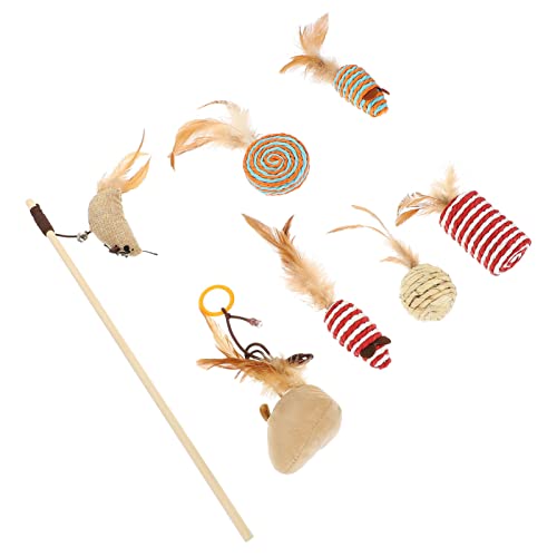 Toyvian 1Satz Interaktives Kätzchen Teiliges Katzenspielzeug mit Katzenangel und Lustigem Zubehör Strapazierfähige Materialien Fördert für Ihre von Toyvian