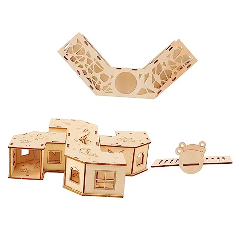 Toyvian 1Satz Kreatives Hamster Tunnel Teiliges Holz Labyrinth für Kleine Haustiere Wippe für Hamster und Meerschweinchen Robust und Sicher Fördert von Toyvian