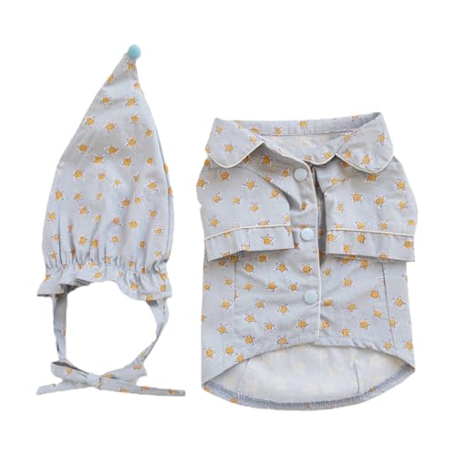 Toyvian 1Satz Lovely Haustierpyjama mit Hut Hundekleidung für Sternen Bequem und Anzuziehen für zu Besonderen Anlässen von Toyvian