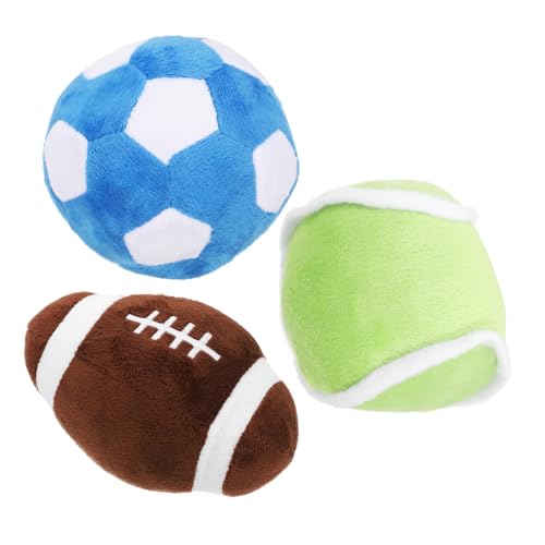 Toyvian 1Satz Weicher Plüschball Für Katzen Teiliges Mit Fußball Und Rugbyball Langlebiges Kauspielzeug Zur Zahnpflege Für Indoor Sportspiele von Toyvian