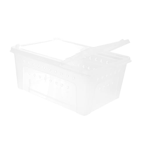 Toyvian Reptilien Futterbox aus Kunststoff Doppel Tür Terrarium Zuchtbox für Spinnen Eidechsen Skorpione Anti Flucht Design mit Belüftungsöffnungen von Toyvian