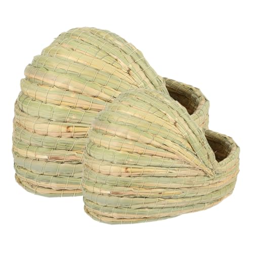 Toyvian 2 STÜCK Teiliges Strohgewebtes Hühnernest Mittelgroßes und Kleines Legenest Atmungsaktives Warmes Nest für Kleine Haustiere Wie Kaninchen Meerschweinchen Hamster Geeignet für von Toyvian
