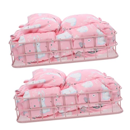 Toyvian 2 Sätze Kleintier Hängematte mit Metallrahmen Komfortables Hamster und Meerschweinchenbett Winterwarm Platzsparend Sicher Befestigbar Gemütlicher Rückzugsort für Kleine Haustiere von Toyvian