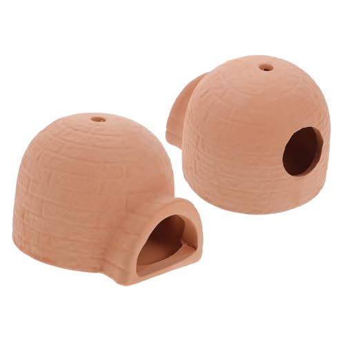 Toyvian 2 Stück Aquarium Höhle Poröses Fisch und Garnelenversteck Glatte Oberfläche Robustes Aquarium Ornament für Süß und Meerwasser Dekoratives Versteck zur Stressreduktion der Fische von Toyvian