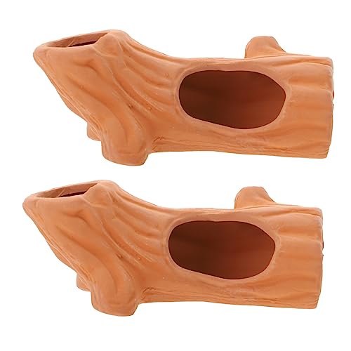 Toyvian 2 Stück Fischtank Versteck aus Keramik Dekoratives Aquarium Versteck für Garnelen und Kleine Fische Kreatives Shrimp Shelter Natürliche Zucht und Laichhöhle Platzsparend Dekorativ von Toyvian