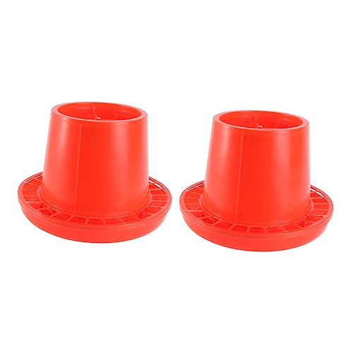 Toyvian 2 Stück Fütterungseimer Für Küken Hühnerfutter Kükenfresser Geflügel Züchter Pellets Huhn Kükenfutterautomat Klein Füttern Henne Futterspender Behälter Orange Plastik von Toyvian