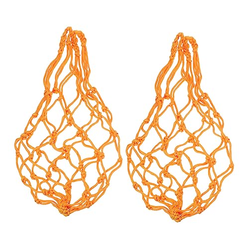 Toyvian 2 Stück Futterbeutel groß Tasche Hühnerfutter für Babys Hühnchen-Gemüse-Obsthalter hängend Futternetz für Hühner Netzbeutel für die Hühnerfütterung Seil Orange von Toyvian