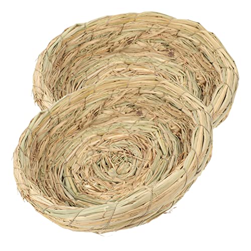 Toyvian 2 Stück Gewebtes aus Stroh für Vogelkäfige Handgemachtes Vogelhaus für Zucht und Naturdekor für Kleine Nager für Innen und Außenbereiche von Toyvian
