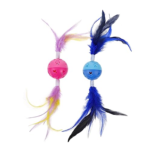 Toyvian 2 Stück Glockenball -Katzenspielzeug Katze für Wohnungskatzen drinnen Verschiedene Katze mit Glocke hoch interaktives Jagdspielzeug Katzenbälle aus Federn Plastik Toyvian 2 Stück Glockenball -Katzenspielzeug Katze für Wohnungskatzen drinnen Verschiedene Katze mit Glocke hoch interaktives Jagdspielzeug Katzenbälle aus Federn Plastik von Toyvian