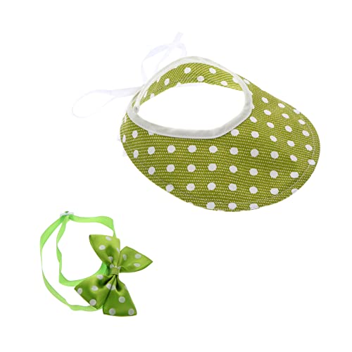 Toyvian 2 Stück Haustier-Hut-Kappe Hundehut Haustierhut Katzenhut Hundemützen für Kleiner Tierhut Hüte Sunbonnet hundemütze Bogen Sonne Hund Schleife Halsband Hund Sommermütze Stoff Green von Toyvian