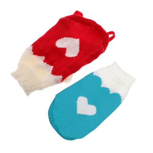 Toyvian 2 Stück Haustier-Pullover Hundebekleidung Winterkleidung Für Haustiere Welpen-Pullover Hundeoutfits Kostüm Pullover Für Kleine Haustiere Kleidung Für Hunde Tiny Welpenpullover Garn von Toyvian