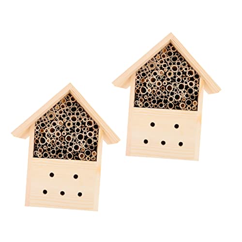 Toyvian 2 Stück Holz Bienenhaus Natürliche Niststätte für Wildbienen für Garten Hochwertigem Leichtem Holz Fördert das Bienenleben Gartenblüte Toyvian 2 Stück Holz Bienenhaus Natürliche Niststätte für Wildbienen für Garten Hochwertigem Leichtem Holz Fördert das Bienenleben Gartenblüte von Toyvian