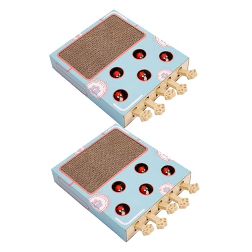 Toyvian 2 Stück Interaktives Katzenspielzeug Puzzle aus Robustem Wellpappe Kratzbrett Katzenspielzeug zum Jagen und Kratzen für Kätzchen Fördert und Schützt Möbel von Toyvian