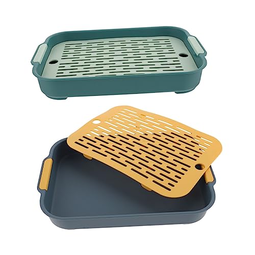 Toyvian 2 Stück Kaninchen Toilette Plastik Kaninchenstreu Box für Kleintiere für Wohnung Garten Park Fördert Sauberkeit und Gewohnheiten Geeignet für Kaninchen Meerschweinchen Chinchillas von Toyvian