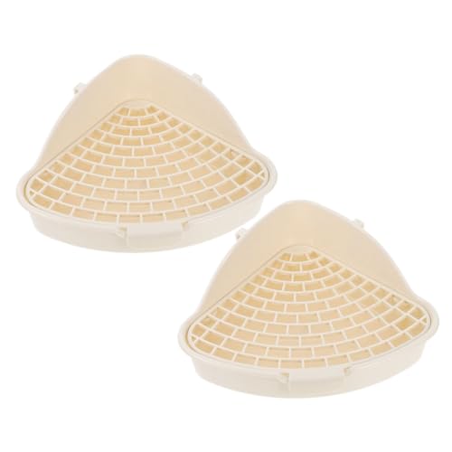 Toyvian 2 Stück Kleine Ecktoilette für Kleintiere Auslaufsicher und Abnehmbares Waschbar für Kaninchen Meerschweinchen Ratten und Hamster Kompakt und Langlebig Modernes Design in Weiß von Toyvian