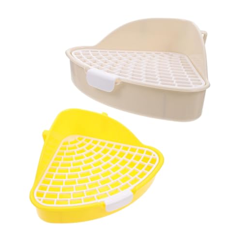 Toyvian 2 Stück Kleintier Toilette mit Abnehmbarem Kompakte Katzenklo für Kaninchen Hamster Meerschweinchen Leicht zu Reinigen Hygienisch zur Haustier Toilettentraining von Toyvian