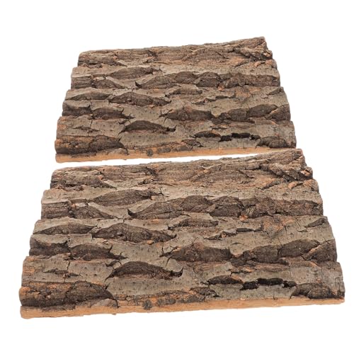 Toyvian 2 Stück Korkrinde Terrarium Rückwand rutschfeste Kletterwand für Reptilien Natürliches Aquarium Vielseitig Zuschneidbar für Echsen Schildkröten Schlangen von Toyvian