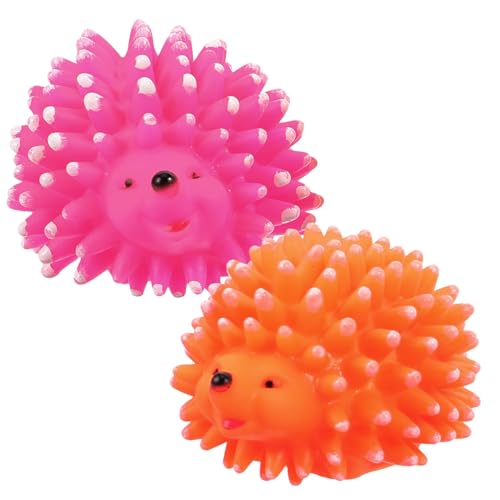 Toyvian 2 Stück Latex Kauspielzeug Stacheliges Igel Design Quietschend Langlebig und Sicher Interaktives Zahnpflege für Hunde Welpen Fördert Gesunde Zähne und Aktives Zufällige Farbe von Toyvian