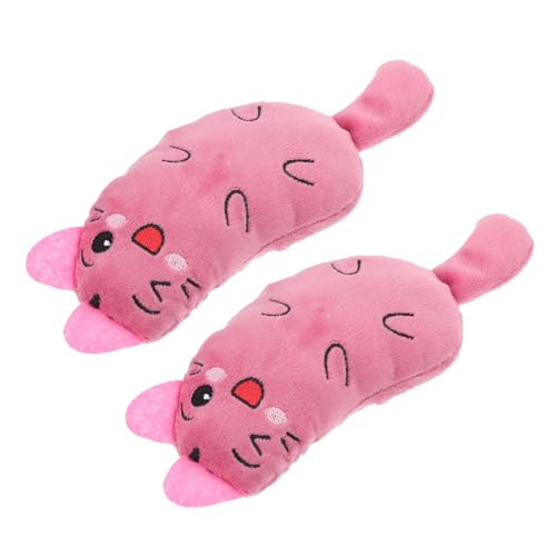 Toyvian 2 Stück Plüschspielzeug Zahnen Kauspielzeug für Katzen Katzenminzespielzeug Sisal Katze kaut drinnen bite Kitten Katzenzähne Schleifenspielzeug Katze Molar Rosa von Toyvian
