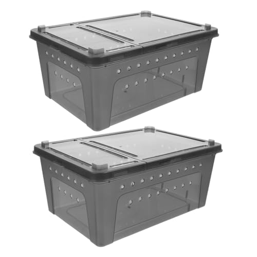 Toyvian 2 Stück Reptilien Aufzuchtbox aus Transparentem Kunststoff mit Belüftung und Doppeltem Zugang Pflegeleichtes Terrarium für Spinnen Skorpione Eidechsen und Frösche für Innenhaltung Toyvian 2 Stück Reptilien Aufzuchtbox aus Transparentem Kunststoff mit Belüftung und Doppeltem Zugang Pflegeleichtes Terrarium für Spinnen Skorpione Eidechsen und Frösche für Innenhaltung von Toyvian