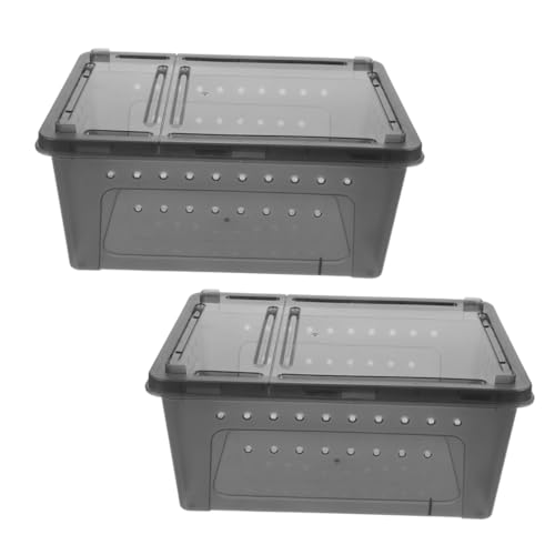 Toyvian 2 Stück Reptilien Futterbox mit Fluchtschutz Transparente Kunststoff Zuchtbox für Schlangen Spinnen Skorpione Echsen und Kleintiere Tragbares Terrarium für Sicheres Beobachten und Toyvian 2 Stück Reptilien Futterbox mit Fluchtschutz Transparente Kunststoff Zuchtbox für Schlangen Spinnen Skorpione Echsen und Kleintiere Tragbares Terrarium für Sicheres Beobachten und von Toyvian