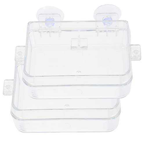 Toyvian 2 Stück Saugnapf Reptilien Futternapf Transparente Futter und Wasserschalen für Eidechsen Geckos und Schlangen Praktische Fütterungslösung für Reptilienpflege von Toyvian