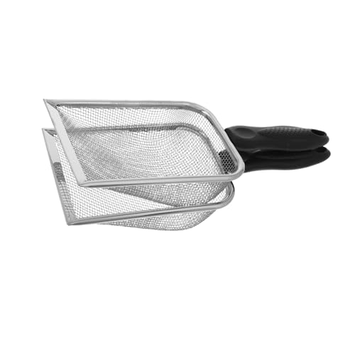 Toyvian 2 Stück Schaufel für Katzenstreu Haustier Reinigung Hühnermist Schaufel Aschesieb Schaufel Siebschaufel Schaufel für Haustierstreu Abfallschaufel aus Stahl Kotschaufel Metall Black von Toyvian