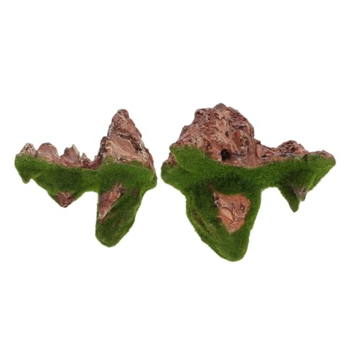 Toyvian 2 Stück Teiliges Aquarium Deko Set Schwebende Plattformen mit Künstlichen Bergfelsen Resin Landschaftssteine für Fischbecken Stressfreies Habitat Natürliche Optik Müheloses von Toyvian