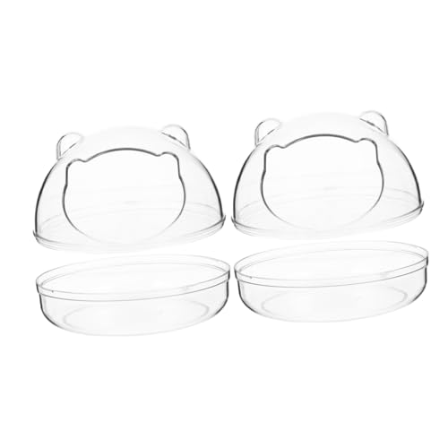 Toyvian 2 Stück Teiliges Hamster Badezimmer aus Transparentem Kunststoff Abnehmbar Langlebig Praktisch als Sandbad und Sauna für Kleintiere Passend für Hamsterkäfige Einfache von Toyvian