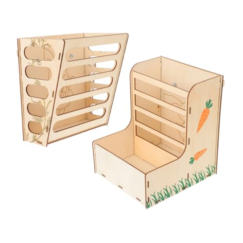 Toyvian 2 Stück Teiliges Hasenfutter aus Langlebigem Verschleißfester Futterhalter und Heuraufe für Kleintiere Sichere Futterstation zur Sauberen und Ordentlichen Fütterung von Kaninchen von Toyvian