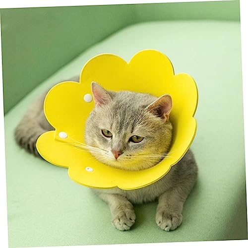 Toyvian 2 Stück Teiliges Katzenhalsband Verstellbarer Schutzkragen für Kätzchen Leckschutz und Wundheilung nach Operation Komfortabler Katzen Schutzkragen Zitronengelb und Rosa von Toyvian