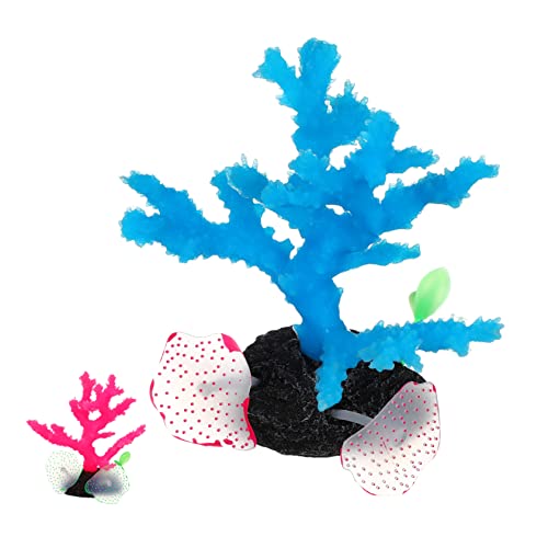 Toyvian 2 Stück Teiliges Künstliche Leuchtende Korallen Aquarium Deko Stabile Harz Basis Geeignet für Süß und Farbige Unterwasser Landschaftsornamente von Toyvian