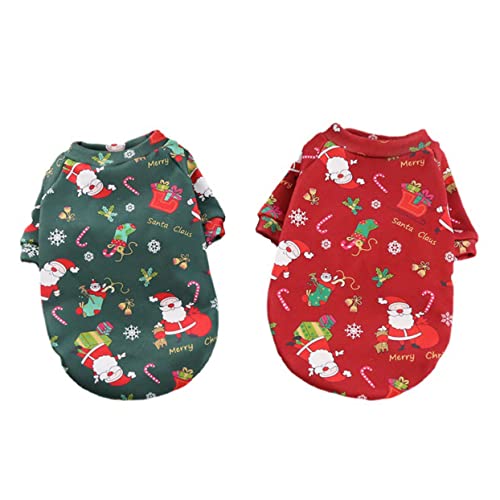 Toyvian 2 Stück Teiliges Weihnachtskostüm für Haustiere Weicher Warmer Weihnachts Pullover mit Festlichem Druck Geeignet für Kleine Hunde und Katzen Langlebige Komfortable von Toyvian