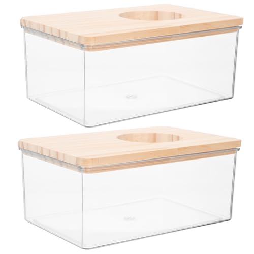 Toyvian 2 Stück Transparentes Hamsterbad Sandbad Badebox für Chinchilla Kleintiere Multifunktionale Badezimmerlösung für Hamster und Mäuse von Toyvian