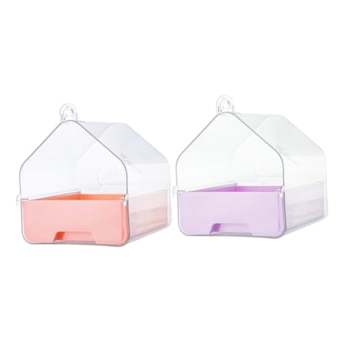 Toyvian 2 Stück Vogelbadewanne für Käfig Transparentes Badebecken mit Hängefunktion Multifunktional als Vogeltränke und Futterbehälter Stressfreie für Kleine Papageien und Wellensittiche Toyvian 2 Stück Vogelbadewanne für Käfig Transparentes Badebecken mit Hängefunktion Multifunktional als Vogeltränke und Futterbehälter Stressfreie für Kleine Papageien und Wellensittiche von Toyvian