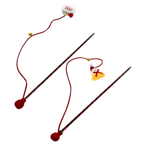 Toyvian 2 Stück Weihnachtliche Katzenspielzeuge Interaktive Plüsch Sticks mit Glocken Lustige Katzenangel für Kätzchen Fördert Bewegung und Spielspaß für Toyvian 2 Stück Weihnachtliche Katzenspielzeuge Interaktive Plüsch Sticks mit Glocken Lustige Katzenangel für Kätzchen Fördert Bewegung und Spielspaß für von Toyvian