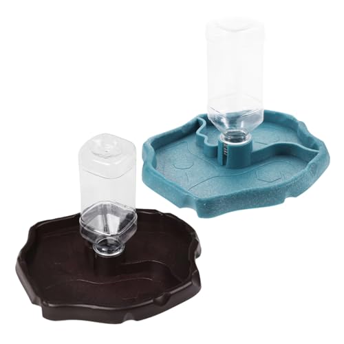 Toyvian 2 Stück automatische Wasserzufuhr Reptil Futterspender Ding Schildkröte Wasser Schale Futter- und Wasserschale für Schildkröten Schildkröte Wasserschale Bartagame Futternapf Abs von Toyvian