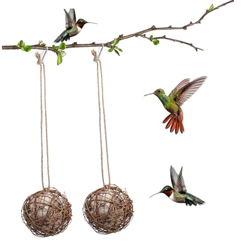 Toyvian 2 Stück geflochtene Rattankugeln Haustier vogelspielzeug vogelzubehör für käfig Parrot Toys für Papageien Vogelnest Rattanbälle für Vögel Weidenkugeln Baumwolle von Toyvian