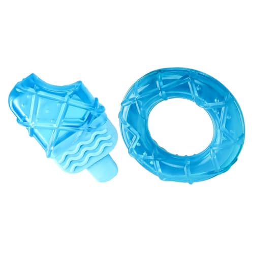 Toyvian 2 Stück ich für Zahnpflege bei Hunden züchten Einfrierbares Beißspielzeug für Welpen Kauen Haustier groß Kauspielzeug einfrieren Sommer-Welpen-Beißspielzeug Sky-Blue von Toyvian