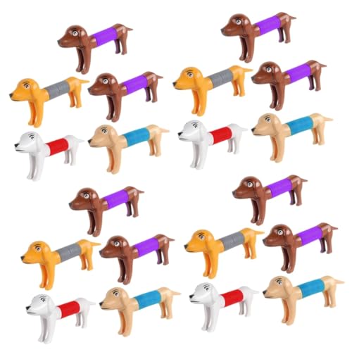 Toyvian 20 STK Stressabbauendes Hundespielzeug Spielzeuge Pop-Tube-Spielzeug Pop-Tube-Hundespielzeug Lustiges Spielzeug Cartoon-Stretch-Pop-Röhre Partyspielzeug Puzzle Geschenk Plastik von Toyvian