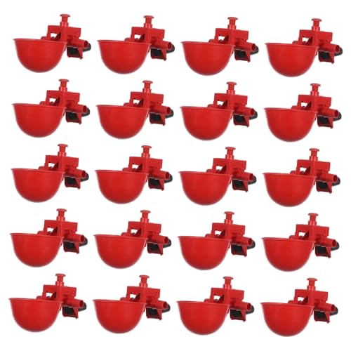 Toyvian 20 Stück Automatische Teilige Geflügel Tränke mit Verstellbarem Wasserstand für Hühner Tauben und Wachteln Robuste und Langlebige Konstruktion Rot Zufällige Farbe Zufällige Farbe von Toyvian