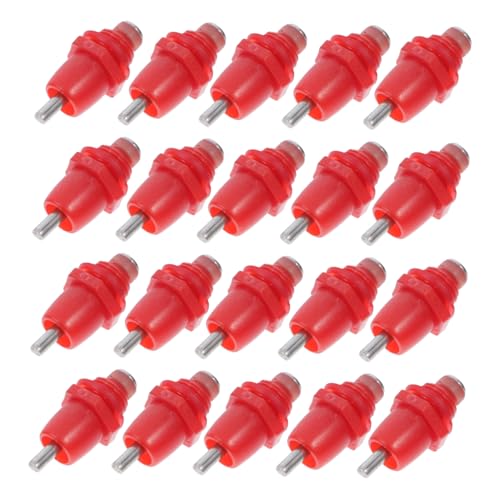 Toyvian 20 Stück Für Trinkbrunnen Kükentränke Nippeltrinker Hühnerwasserer Hühnerbrustwarzen Hühnerwassertrinker Automatische Tränke- Geflügel Wachtelwasserer Stahl Rot von Toyvian