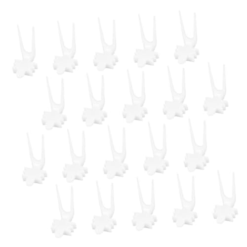 Toyvian 20 Stück Obstgabel Vogelspielzeug Käfig Papageienfutter Essen Futterspender Futtergabeln Für Papageien Vogelfutter-haltegabeln Futterhalter Für Vögel Vogelspieß Weiß Plastik von Toyvian