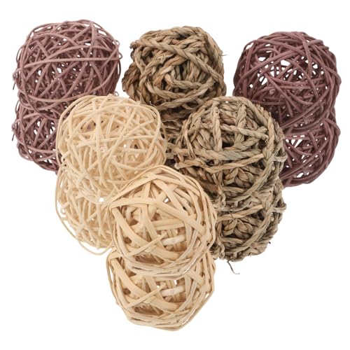 Toyvian 20stücke Spielzeug Für Kaninchen Rattenspielzeug Für Hausratten Rattan-kaubälle Für Kleintiere Handgefertigte Naturgras-bälle Beißspielzeug Für Hamster Und Rennmäuse von Toyvian