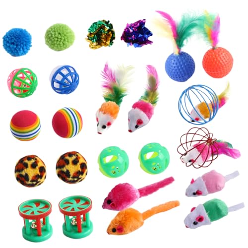 Toyvian 24stücke Interaktiver Ball Für Katzen Katzenspielzeug Plüschbällen Spielzeug Für Kätzchen Leichte Plastikbälle Für Jagd Und Wurfspiel Katzenspielzeug Für Hauskatzen von Toyvian