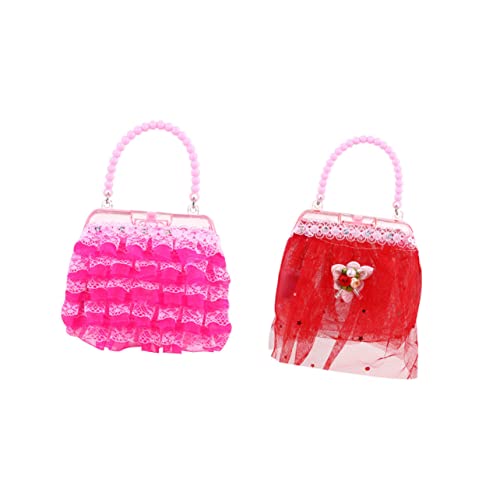 Toyvian 2st Leuchtende Handtasche Cartoon-handtaschenspielzeug Leuchtendes Handtaschenspielzeug Simulationstaschenspielzeug Prinzessin Make-up Kind Lampenperlen Spielzeugzimmer Puzzle von Toyvian