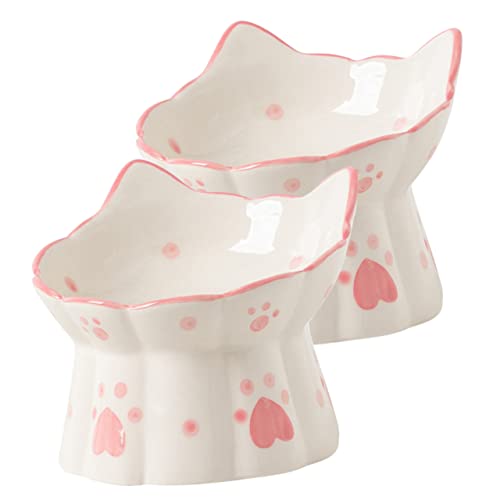 Toyvian 2Stücke Erhöhte Keramik Katzenschüssel mit Katzenohren Design rutschfest und Kippsicher für Haustier Fütterung Hygienisch Reinigen Geneigt Toyvian 2Stücke Erhöhte Keramik Katzenschüssel mit Katzenohren Design rutschfest und Kippsicher für Haustier Fütterung Hygienisch Reinigen Geneigt von Toyvian